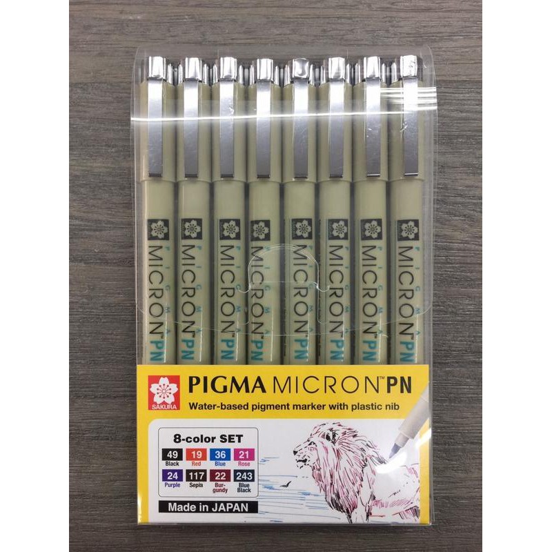 藝城美術~日本櫻花sakura 彩色代針筆 塑膠筆頭pigma mircon PN 耐韌筆蕊 筆格邁 代針筆8色入組