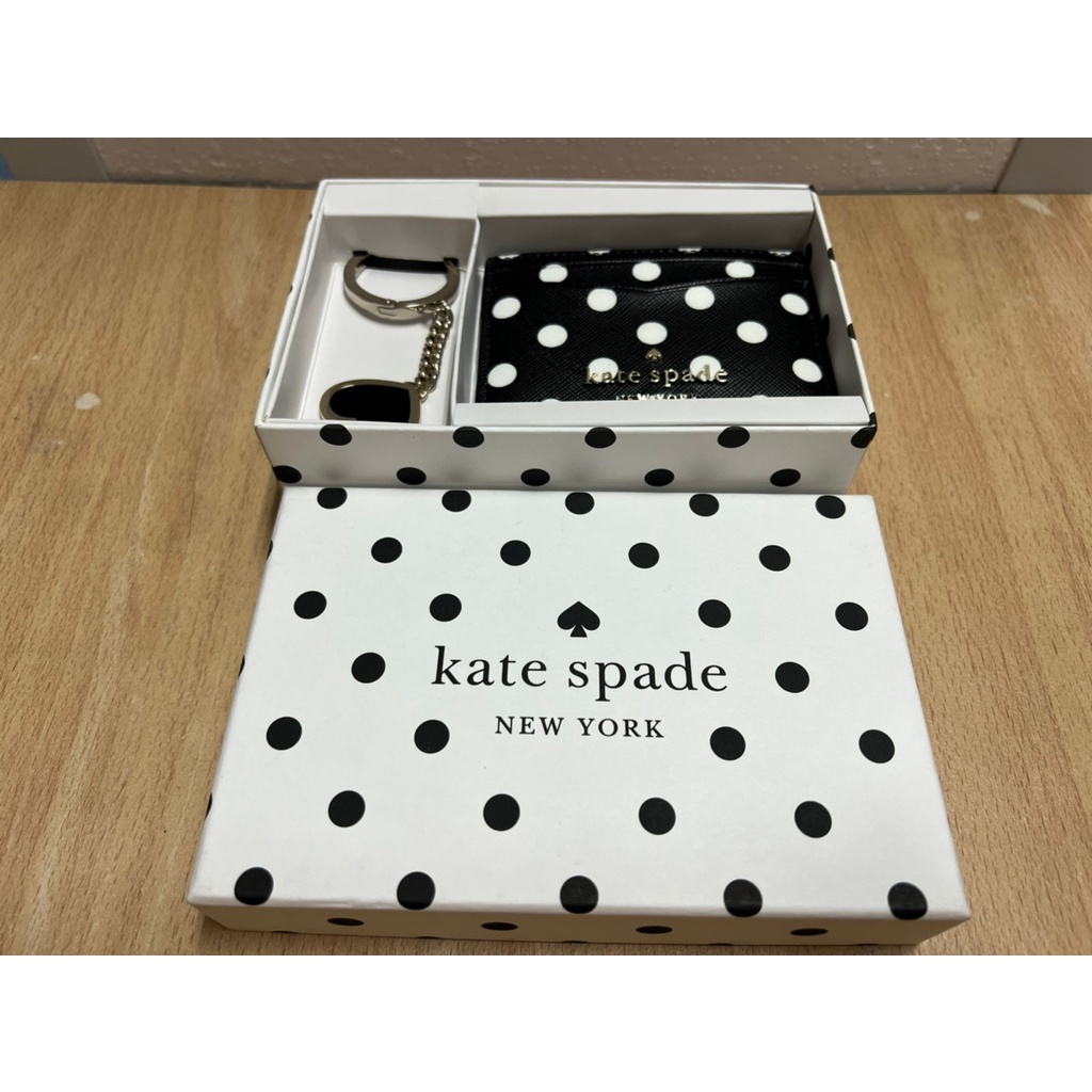 Kate Spade 點點卡夾鑰匙圈禮盒 全新