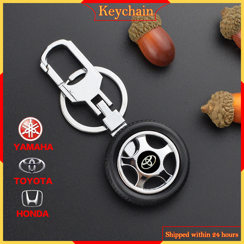[Toyota] 豐田 Rush Wigo Innova Vios 配件的汽車標誌鑰匙扣、輪胎車輪鑰匙圈、汽車造型金屬鑰