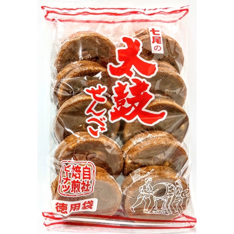 日本 七尾 太鼓煎餅 杏仁煎餅 德用 古早味焙煎餅乾