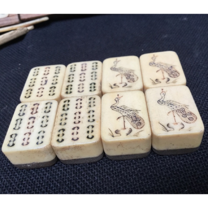 古董收藏日治時期麻雀牌麻將牌骨製 蝦皮購物
