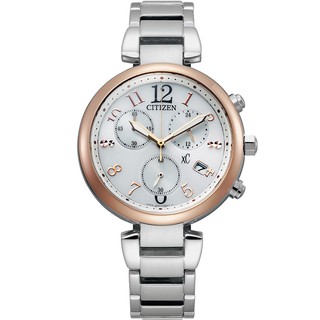 CITIZEN 星辰錶 (FB1454-52A) xC系列 光動能 優雅情人廣告款腕錶 銀色/玫瑰金/35mm