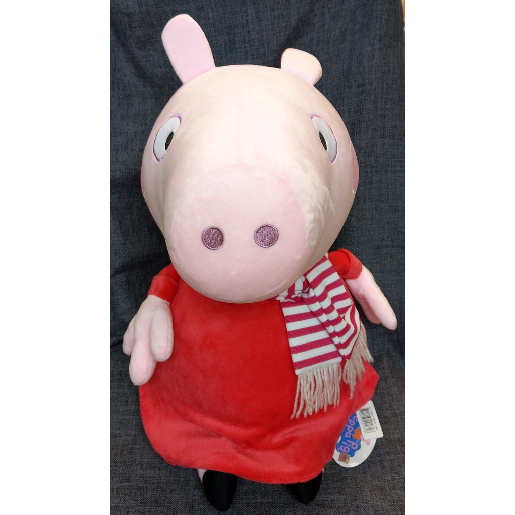 [戰神的店] Peppa pig 粉紅豬小妹 佩佩豬 圍巾款 絨毛娃娃 絨毛玩偶 18英吋