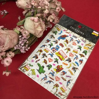 TSUMEKIRA日本製貼紙 MARVEL 英雄系列 漫威 蜘蛛人 鋼鐵人 浩克 美國隊長 雷神索爾 DC 超人