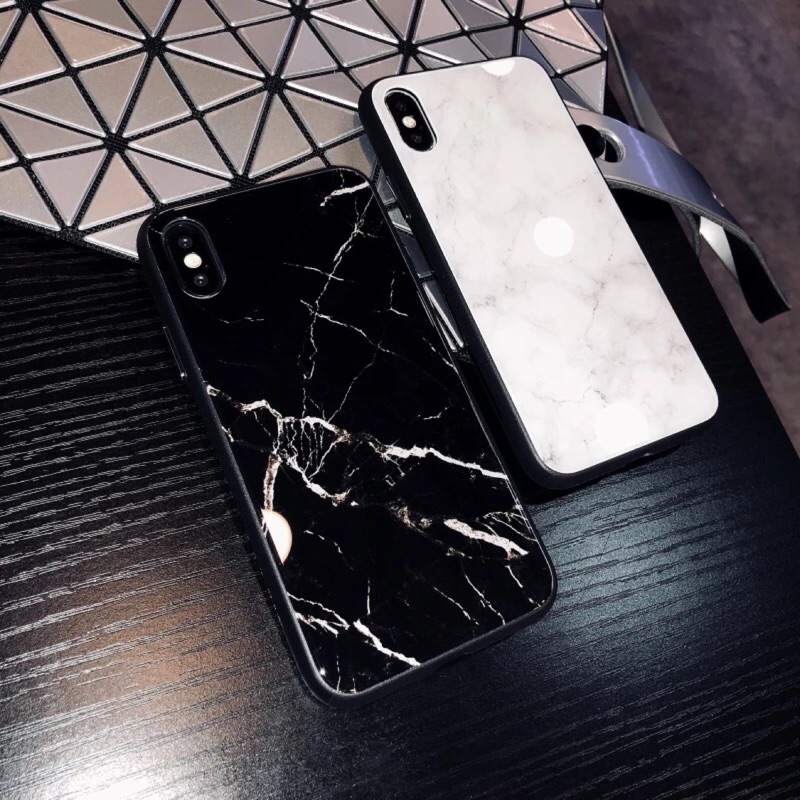 超質感大理石鋼化玻璃背殼iphone7 8 Plus Iphone X 蝦皮購物
