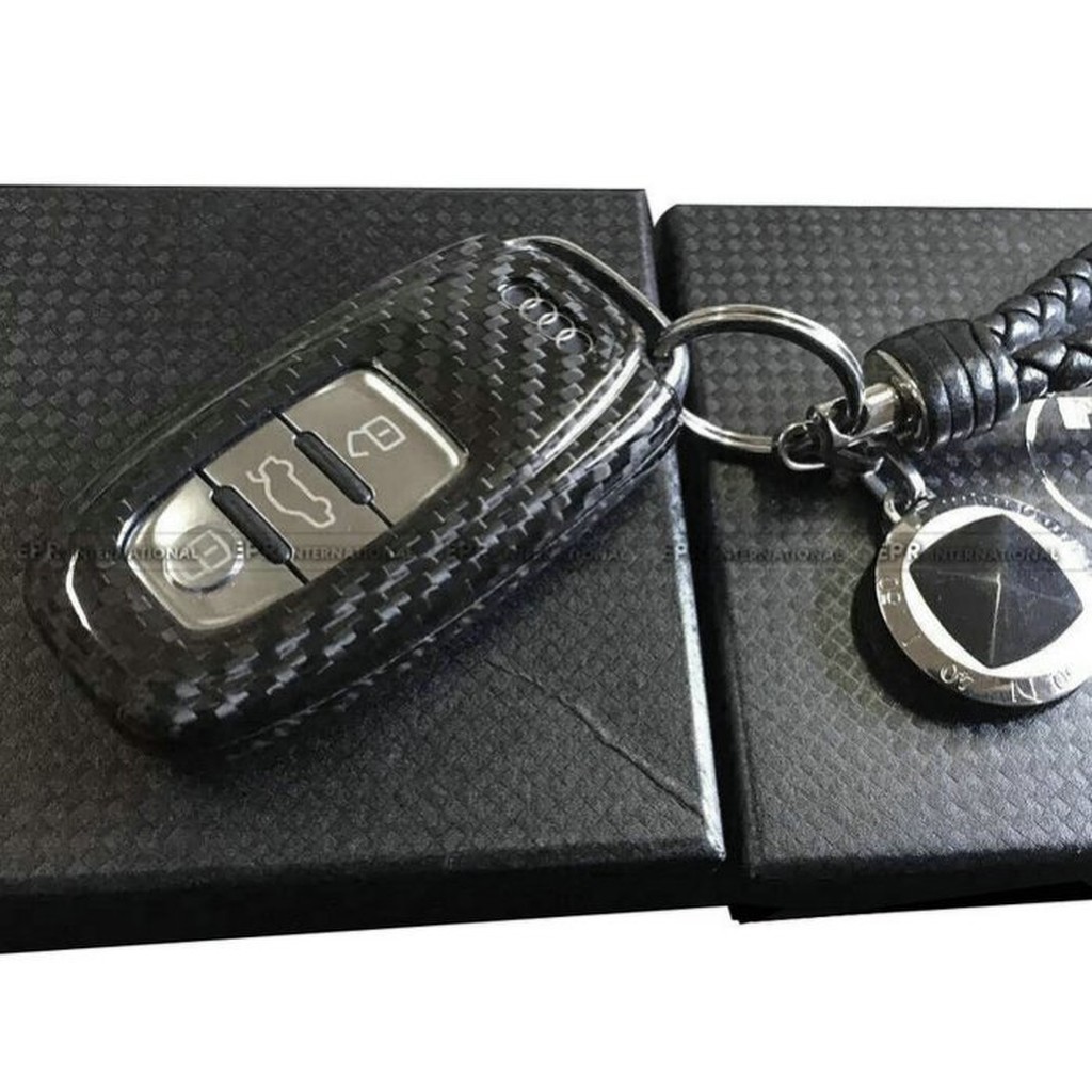 AUDI奧迪A4L A6LQ7 A7 A8L碳纖維鑰匙保護殼