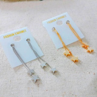 正韓飾品(K0017) 韓國製 小星星水鑽垂墜耳環 │ 現貨供應 可超商取貨付款/高雄自取
