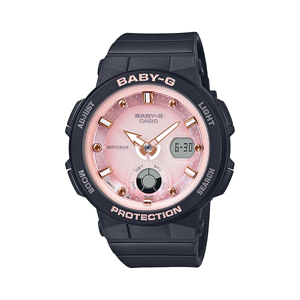 【CASIO】 卡西歐 Baby-G 粉紅沙灘霓虹手錶 BGA-250-1A3　100米 台灣卡西歐保固一年