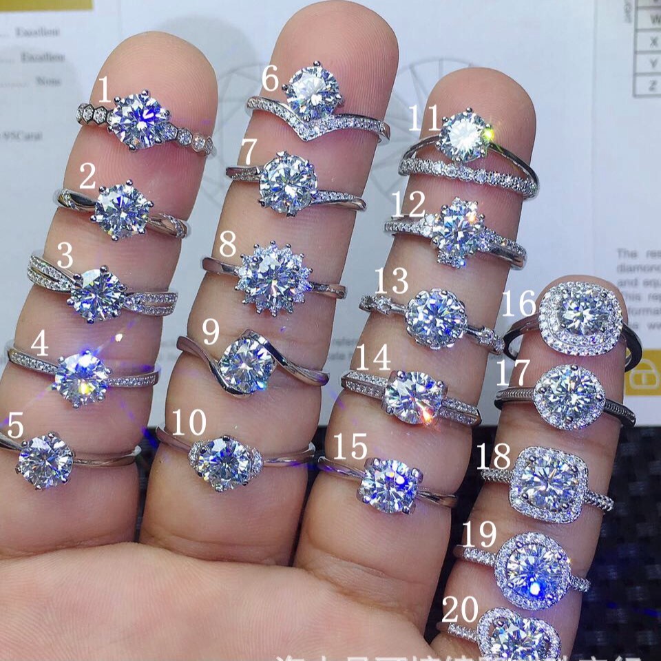 ⭐️【台中精品專櫃同款】16心16箭s925純銀 高檔過筆鑽戒❤️【璀璨耀眼一克拉】附GRA證書優雅女戒 D色VVS1