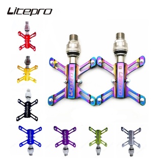 Litepro MTB 自行車快速釋放踏板折疊自行車蝴蝶踏板密封軸承 320g 合金防滑適用於 412 BMX 自行車