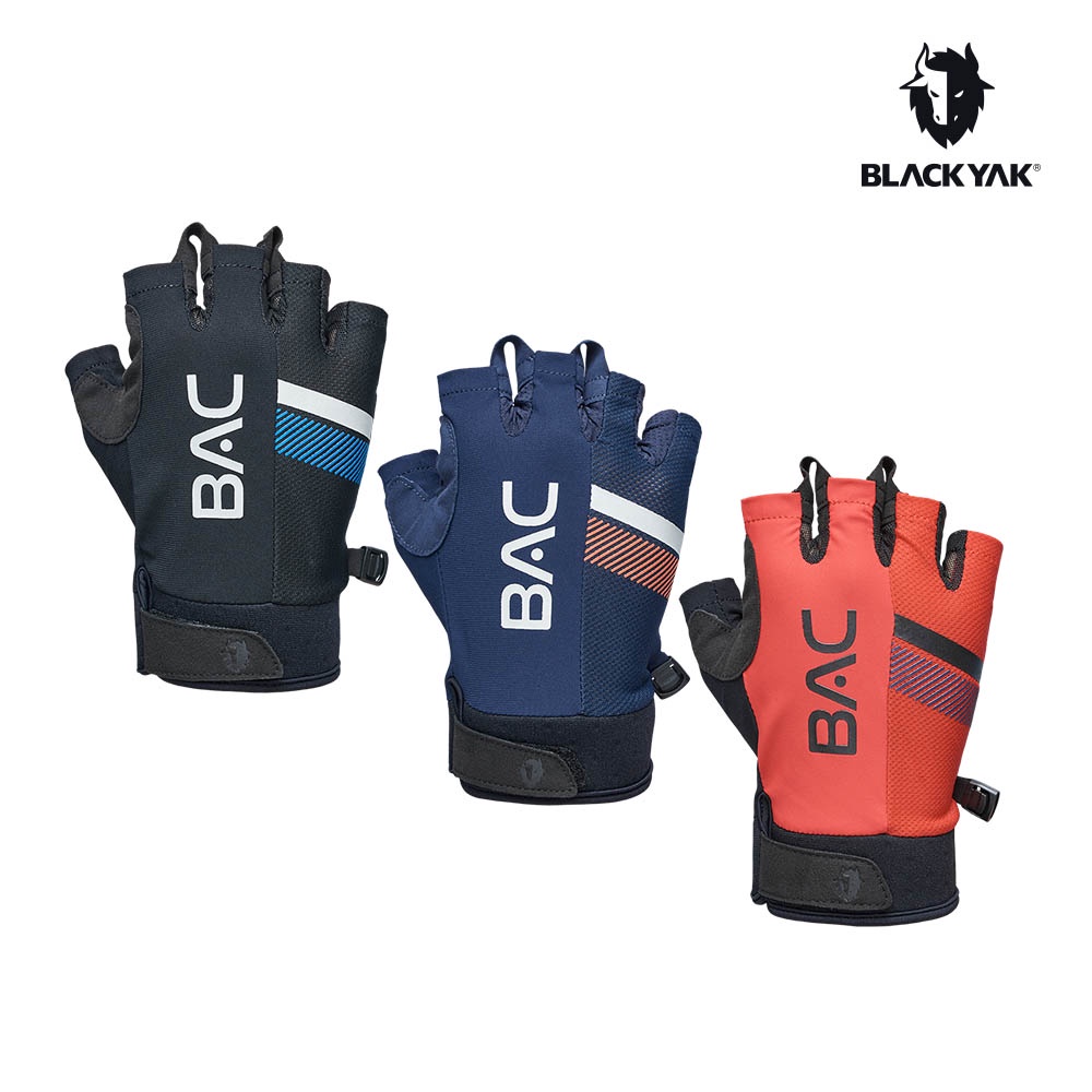 【BLACKYAK】BAC半指手套(紅色/海軍藍/黑色)-春夏 | 透氣 耐磨 防滑 手套 | BYAB1NAN07