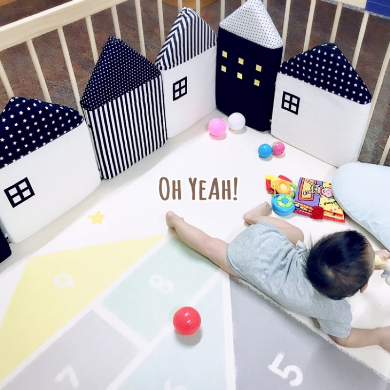 :::OH YEAH！:::『現貨+預購』北歐風小房子床圍圍欄 實品拍攝 嬰兒床床圍 遊戲床圍欄 嬰兒防撞床圍 彌月禮物