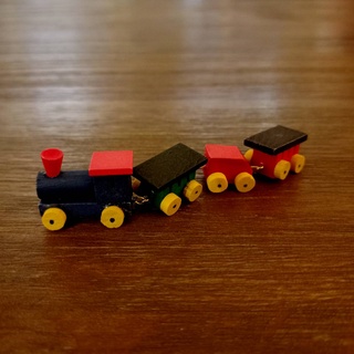 【哈比屋音樂盒】迷你木質小火車 DIY材料 攝影小配件 袖珍娃娃屋迷你配件