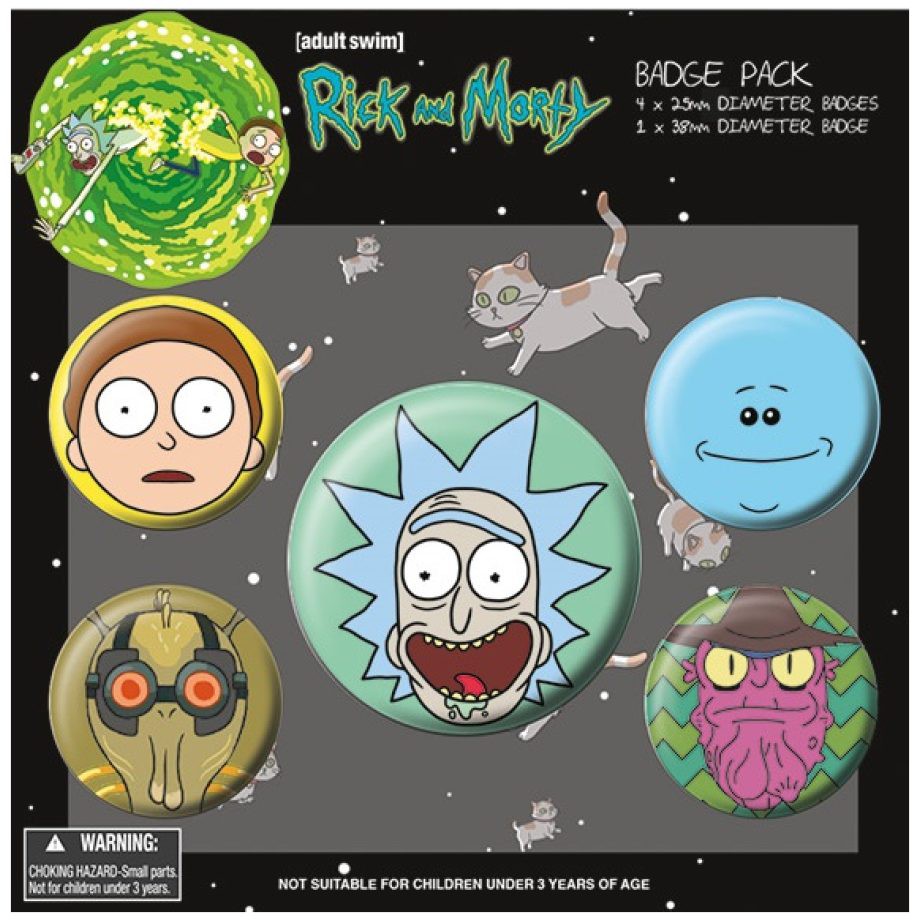 瑞克和莫蒂 Rick and Morty (Heads) – 英國進口徽章組