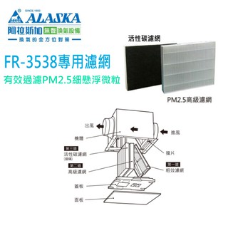 附發票 有保障 阿拉斯加 FR-3538空氣淨化箱 專用濾網 活性碳濾網 PM2.5高階瀘網