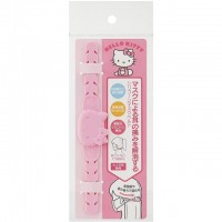 花見雜貨~日本進口 全新正版 kitty 凱蒂貓 粉色 矽膠 造型 口罩繩 口罩調節 五段調節 大人兒童都適合