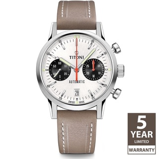 TITONI 梅花錶 傳承系列 雙眼計時機械錶 熊貓 94020S-ST-680