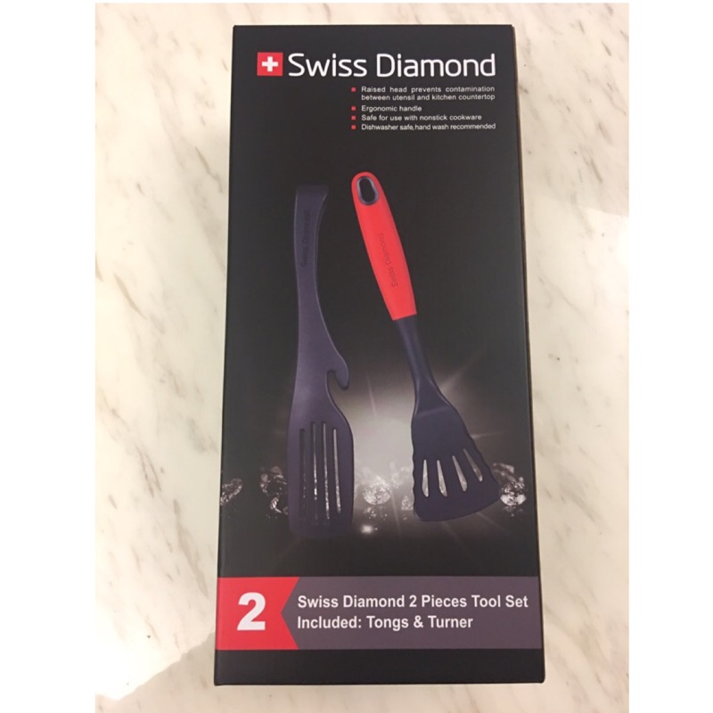 Miko 米可小舖～《現貨》全聯 Swiss Diamond 瑞士原裝 鑽石鍋鏟+料理夾