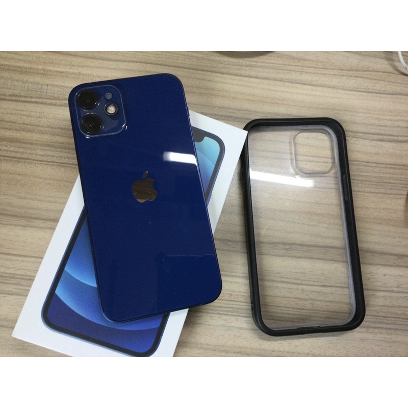 蘋果iPhone 12mini 128G太平洋藍手機保固內送快充線頭組x1玻璃保護貼x3鏡頭貼x1犀牛盾殼x1