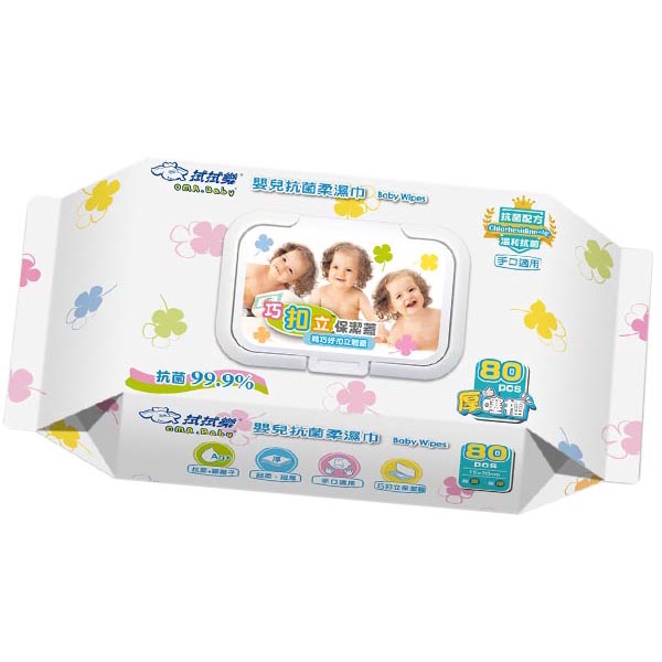 拭拭樂 嬰兒抗菌柔濕巾(80抽)【小三美日】D802566