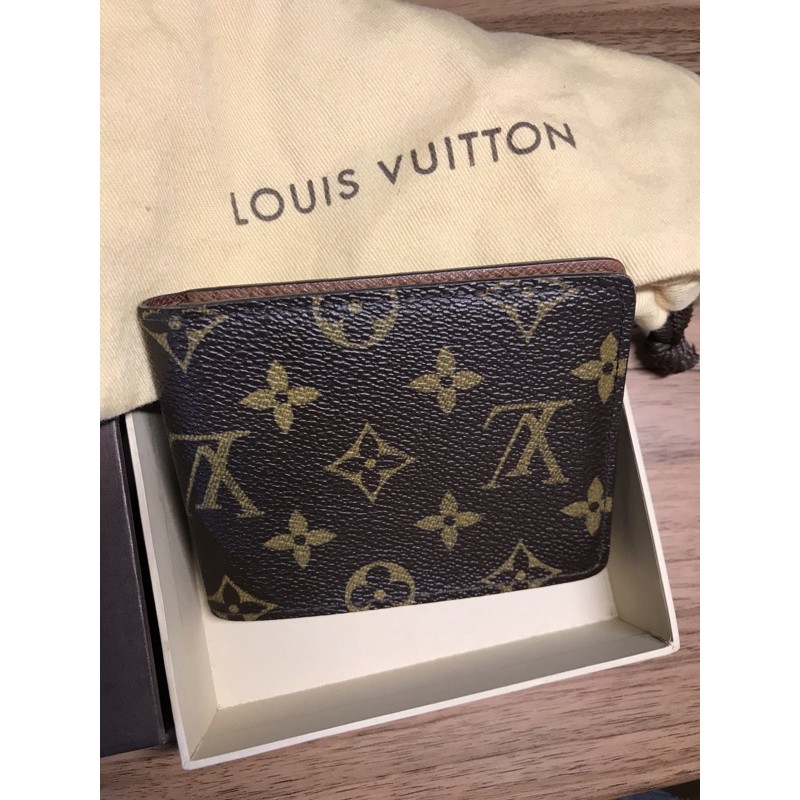 Louis Vuitton LV 路易威登 男用短夾皮夾 經典緹花 二手