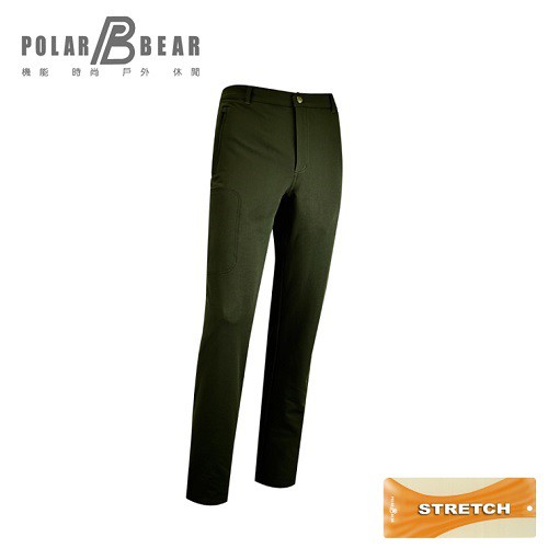 【POLAR BEAR】男彈性刷毛休閒長褲-18P33