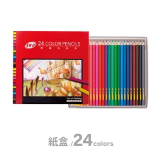 NP-130 樂趣色鉛筆 24色/紙盒 色鉛筆 彩色筆 塗鴉 繪畫 SKB
