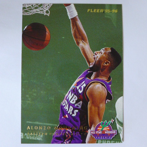 ~ Alonzo Mourning ~晨星/腎鬥士/名人堂/阿朗佐·莫寧 1995年Fleer.NBA特殊卡