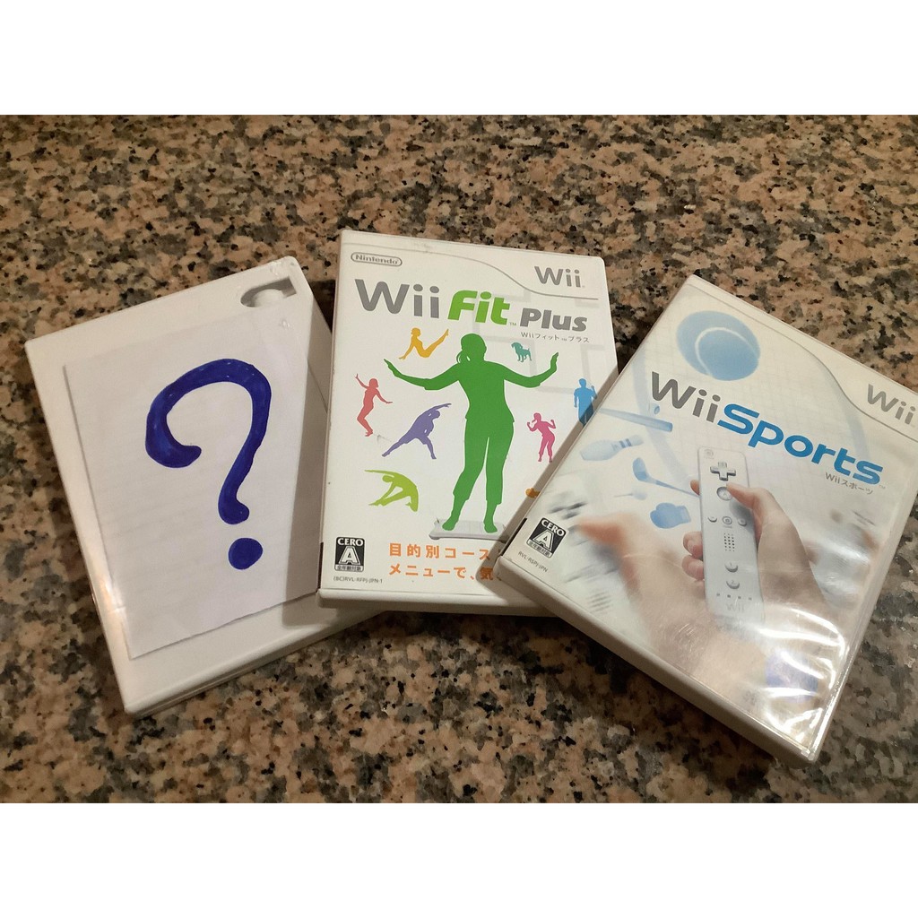 --100%原版片--二手 任天堂 Wii sport+fit plus+隨機一片(皆日版)特價3片出清組.超便宜~~