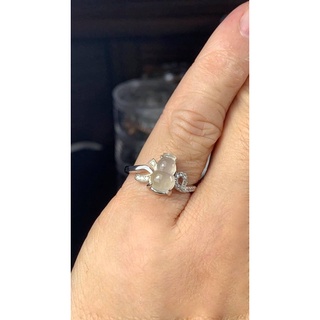玻璃種帶黃翡。活圍戒指💍