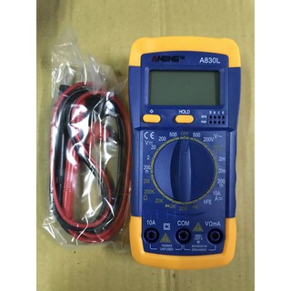A830L 三用電錶 家用萬用錶 LED光源數位顯示 保留數據鍵 可斜立背板可量測電壓電阻電流NPN