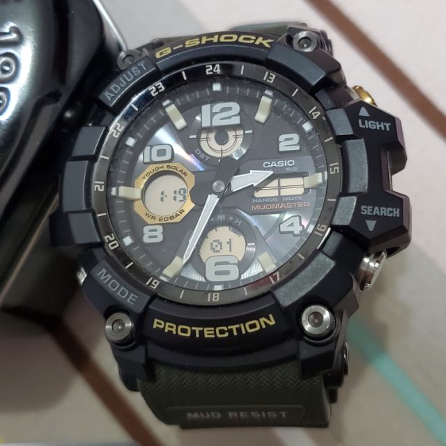 CASIO G-SHOCK MUDMASTER 防塵防汙太陽能錶 GSG-100-1A3 軍綠色