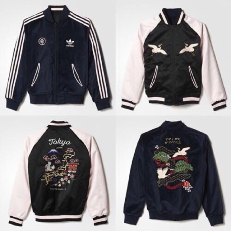 日本代購adidas Souvenir Jacket Rita Ora 外套 雙面穿  橫須賀刺繡MA1