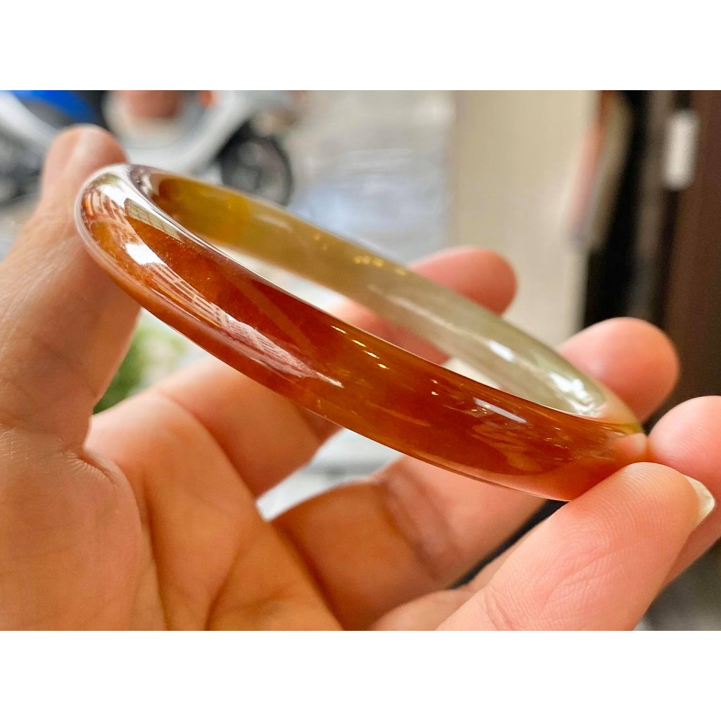玉之緣珠寶js37 18 5圍天然無燒紅翡a貨翡翠玉鐲 圓骨緬甸玉手鐲手環玉環 蝦皮購物