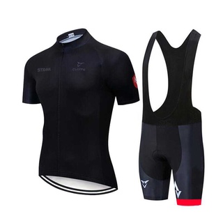 STRAVA 男士公路自行車賽車騎行服背帶褲和衣服凝膠套裝