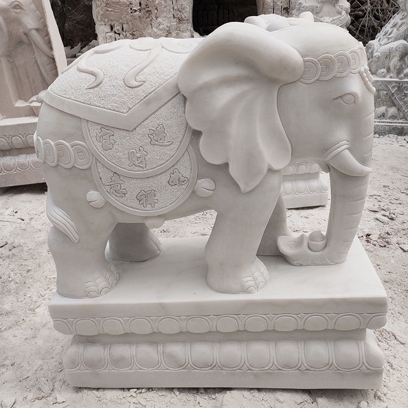 【石雕】石雕大象一對家用青石漢白玉石象看門鎮宅別墅家用酒店門口擺件