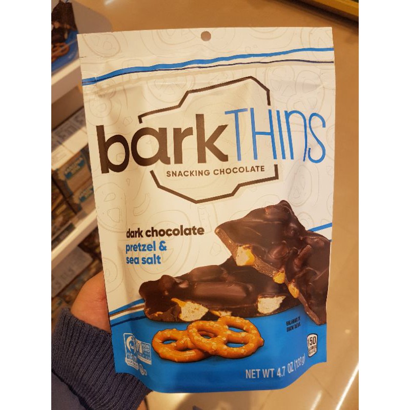 全新 新包裝 BARKTHINS 黑巧克力蝴蝶脆餅 DARK CHOCOLATE PRETZEL