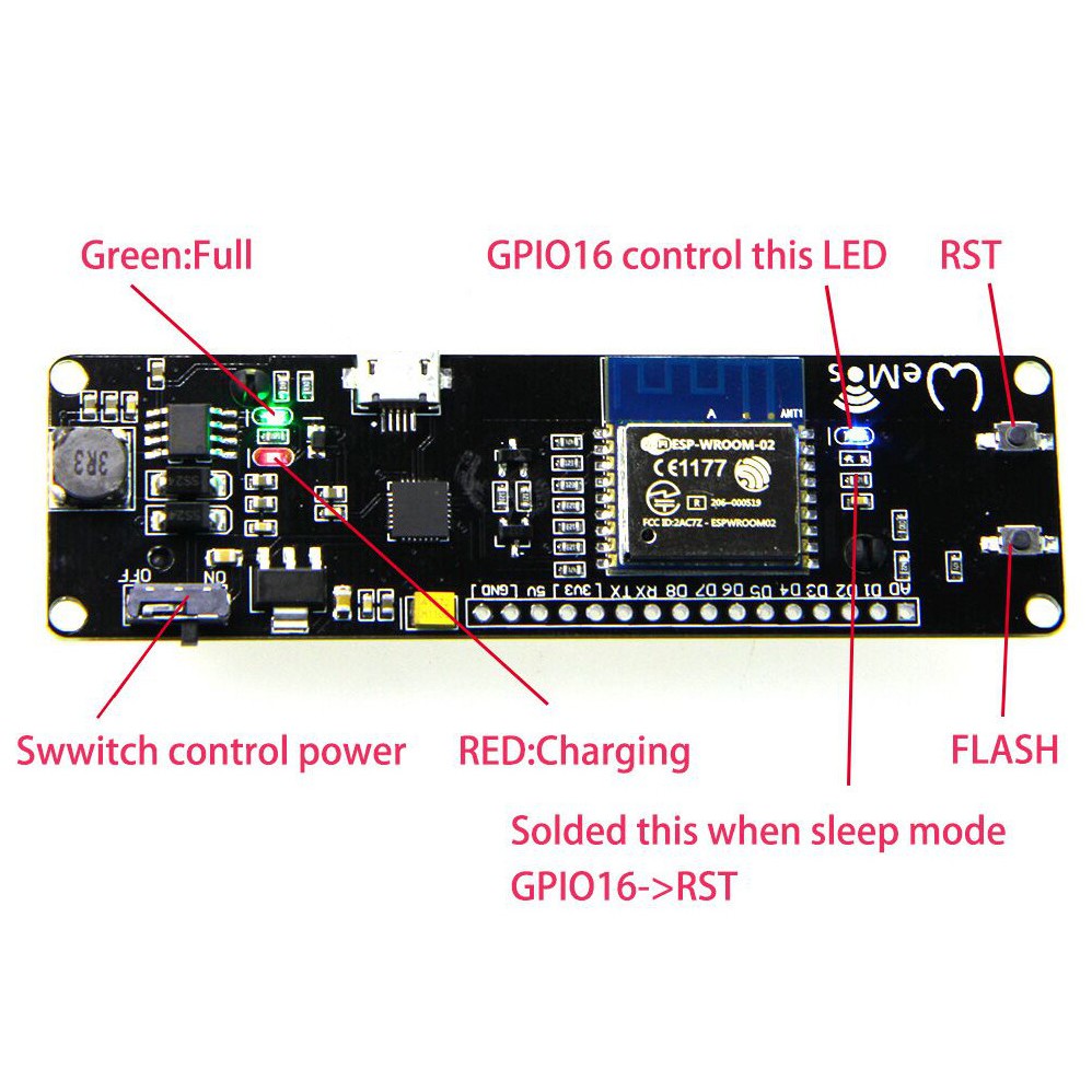 [創物客] WeMos D1 WROOM 02 開發板 迷你WiFi ESP8266 + 18650 電池座