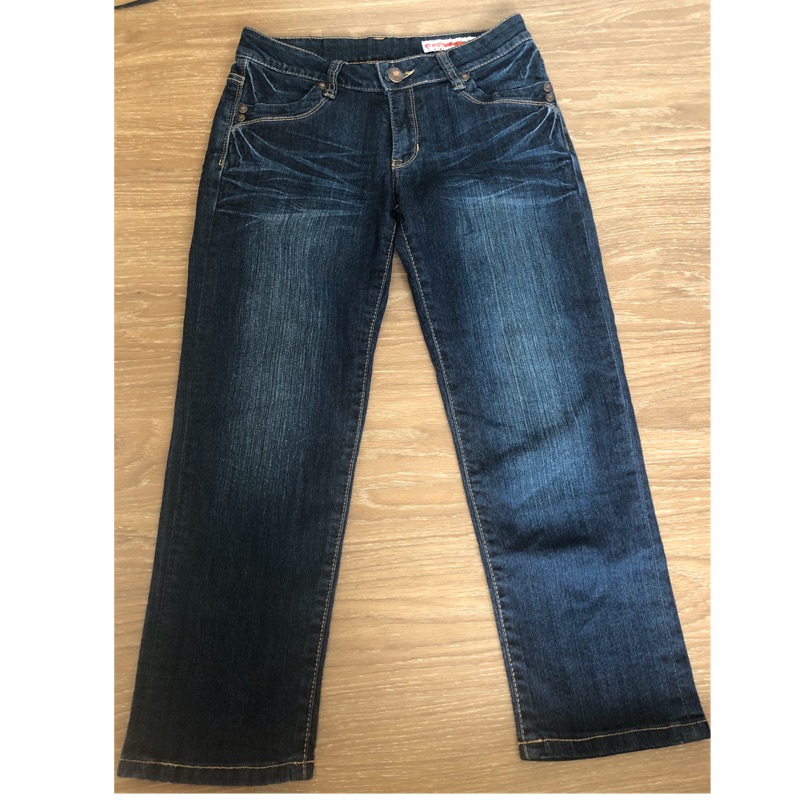 新光三越購入bobson Sunsister深藍七分貼腿褲m號 蝦皮購物