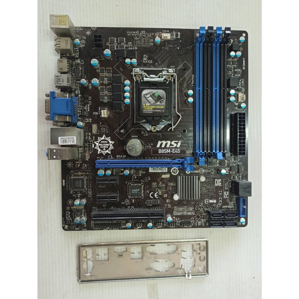 43@微星 MSI B85M-E45 M-ATX SATA3 USB3.0 1150腳位 主機板 附擋板&lt;阿旺電腦&gt;