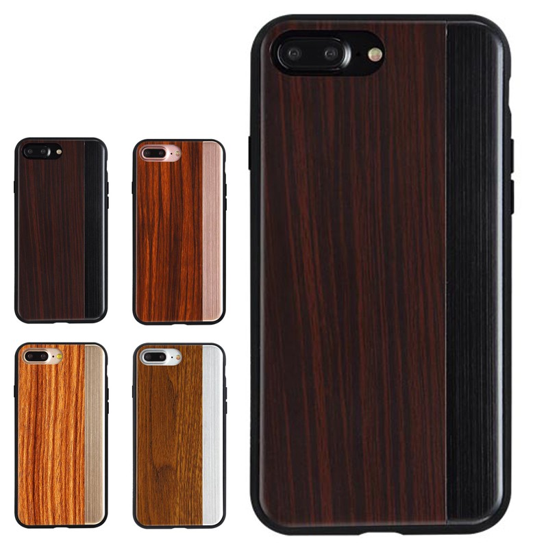 TOTU iPhone8/8Plus/7/7Plus手機殼防摔殼 木紋 金屬 爵系列