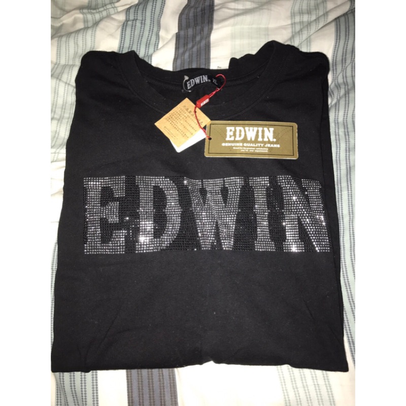 EDWIN正品 水鑽LOGO 短袖T恤 XL號