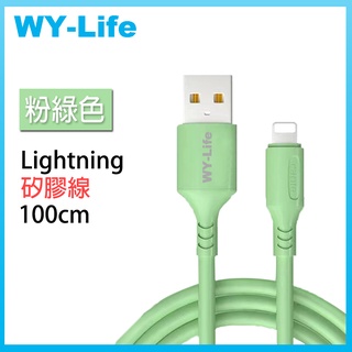 WY-Life 矽膠充電傳輸線-Lightning/MicroUSB/TYPE-C-25/100cm/PD 現貨保固發票