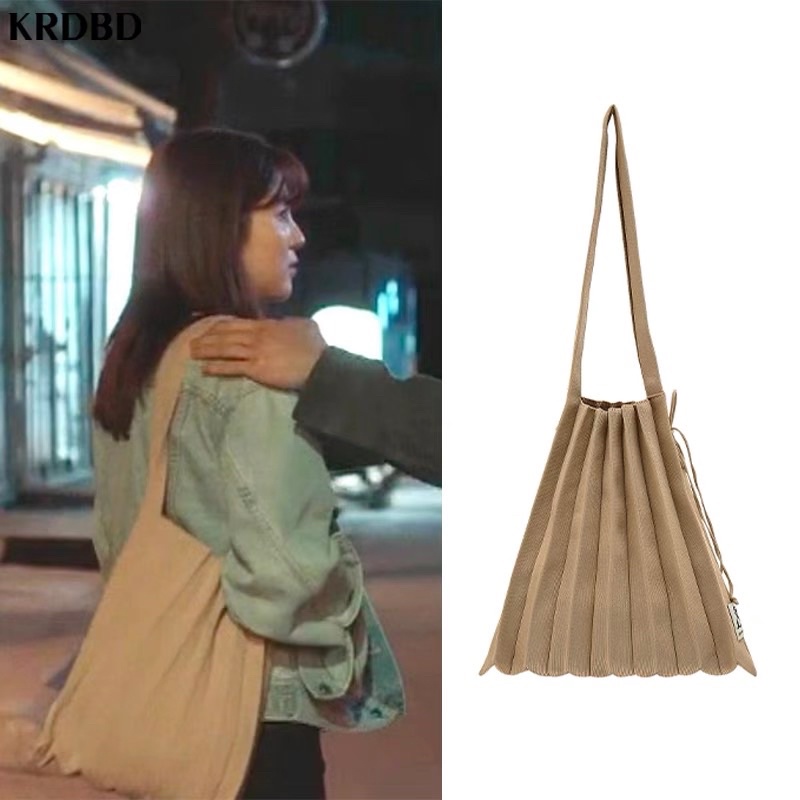 現貨出清 50色👜 百摺包 手提袋 針織帆布袋 拼接撞色 環保袋 皺皺包 摺疊包 百折 送子鳥包