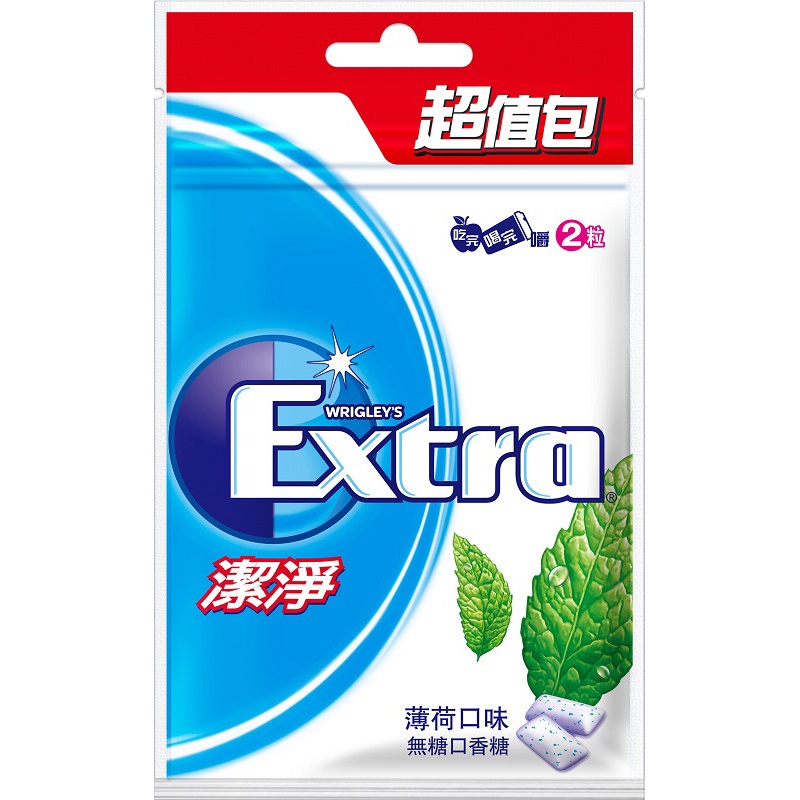Extra 潔淨無糖口香糖(薄荷口味) 62g【家樂福】