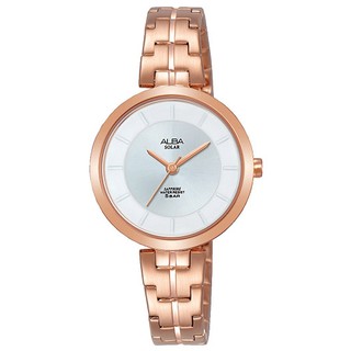 【ALBA 雅柏】太陽能淑女時尚腕錶-白面 29mm AS01-X012K(AY5002X1)
