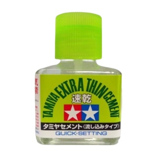 TAMIYA 田宮 速乾型 淺綠蓋 高流動膠水 模型膠 接著劑 苯乙烯樹脂黏合劑 40ml 附刷頭 貨號87182