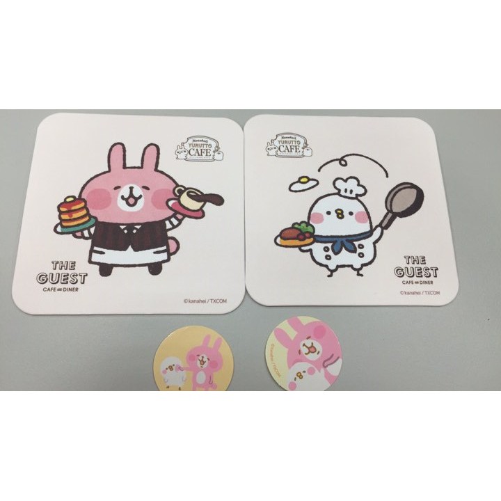 日本購入 卡娜赫拉 杯墊 貼紙組合 カナヘイ  p助 粉紅兔兔 kanahei a700
