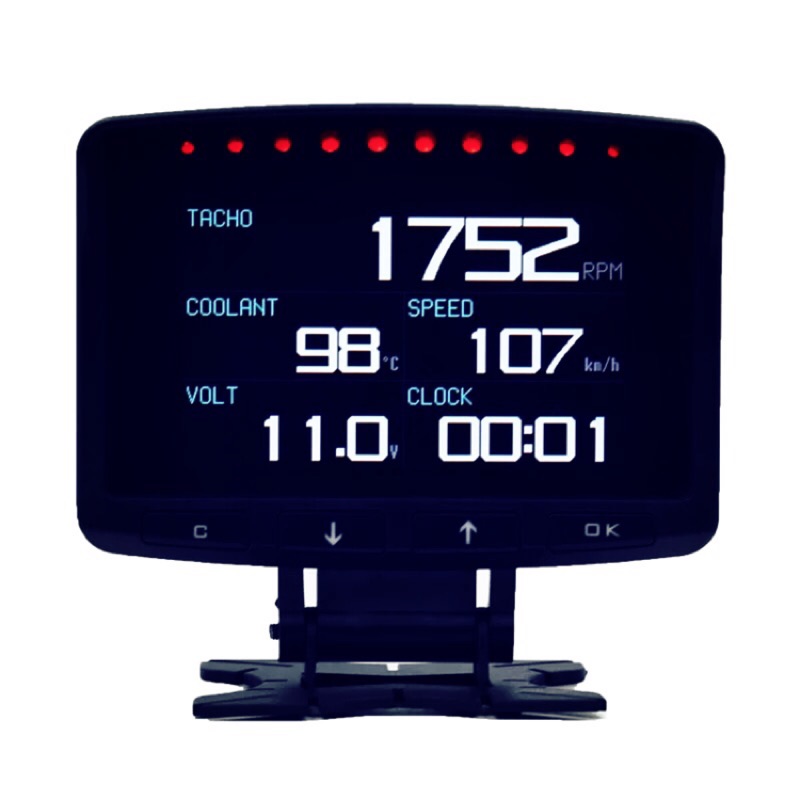A208C 繁體中文專業版 抬頭顯示器 故障碼 渦輪 油壓 水溫表 水溫錶 轉速錶 車速 電壓 行車電腦 OBD2