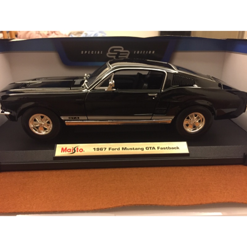 ［馬王哥］【Maisto 精品】1967 Ford Mustang GTA 福特 野馬 全新黑色,現貨特惠價 暴力美式車